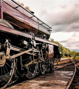  ??  ?? The power of a ‘Princess’ is captured perfectly as Princess Elizabeth rests outside West Shed at the Midland Railway - Butterley before it moved to its main line base at Southall on August 22. The locomotive will return to Butterley in December for...