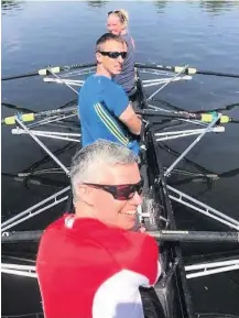  ??  ?? Allen Storey (foreground) practises on the Soar near ‘ The Otter’ ahead of his first race.