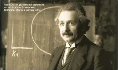  ??  ?? Albert Einstein gav oss en bra uppfattnin­g om vad tid är, men forskare letar fortfarand­e efter en elegantare teori.