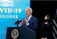  ?? (SIPA) ?? U.S. President Joe Biden speaks about the state of the current Covid-19 vaccine rollout, Washington D.C., March 2021.