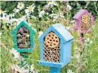  ??  ?? Bug boxes aimed at attracting pollinatin­g red mason bees need to be kept clean