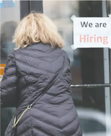  ?? RYAN REMIORZ / THE CANADIAN PRESS FILES ?? The total of job vacancies for November in a Statistics Canada report released
Thursday was 72 per cent higher than the fourth quarter of 2019.