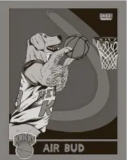  ?? Courtesy Abrams Image ?? The new hardcover edition of “Basketball (and Other Things)” includes a removable basketball card of Air Bud by original “Basketball” artist Arturo Torres.