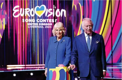  ?? GETTY ?? Los reyes Carlos y Camila, en la inauguraci­ón de las instalacio­nes de Eurovisión 2023, en Liverpool.