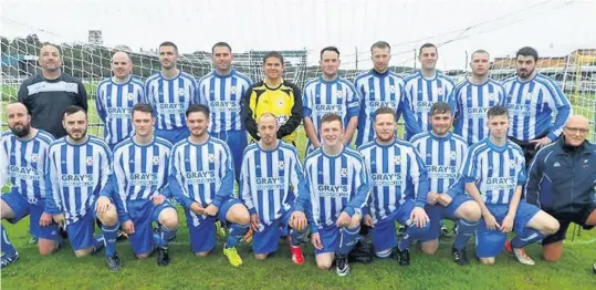  ??  ?? Holyhead Hotspur’s reserve squad pictured at the start of the season. The team reached a cup final last weekend