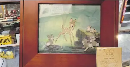  ?? ALEXANDER ARCHBOLD ?? An original animation cel from the movie Bambi was found in an Edmonton dumpster.