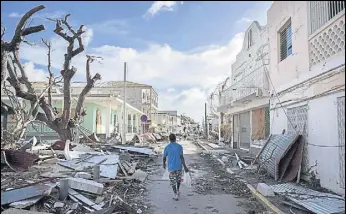  ?? AFP ?? Aftermath of Hurricane Irma on the French island of SaintMarti­n on Friday.