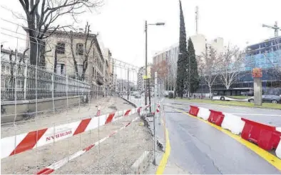  ?? LAURA TRIVES ?? El paseo María Agustín está cortado temporalme­nte durante el proceso de obras.