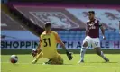  ??  ?? Trezeguet of Aston Villa scores his second goal. Photograph: Visionhaus