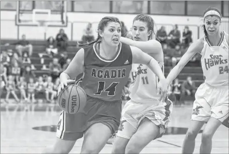  ?? PeTer olesKevich ?? Acadia’s Allie Berry set a new record for rebounds Jan. 15.