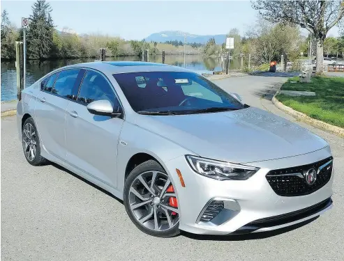  ?? PHOTOS: ANDREW MCCREDIE / DRIVING.CA ?? 2018 Buick Regal Sportback GS has sport-inspired tweaks to the front and rear ends and side skirts.