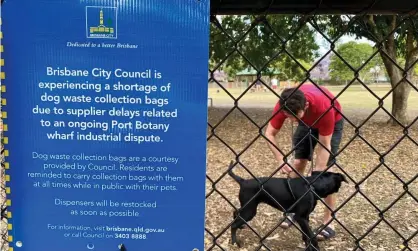  ??  ?? Woolloonga­bba dog owner Zac Marsden and dog Pepper. In Brisbane, the fine for failing to immediatel­y pick up animal waste is $268. Photograph: Sally Dillon