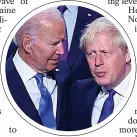  ?? ?? Chat...Joe Biden with Boris Johnson yesterday