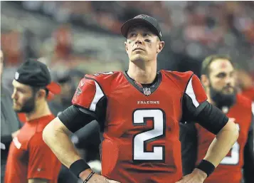  ?? JASON GETZ, USA TODAY SPORTS ?? “We have that belief that every time we touch ( the ball), we can put points up there,” the Falcons’ Matt Ryan says.