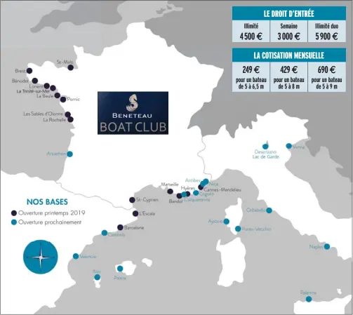  ??  ?? Déjà bien implanté en Atlantique et sur la Côte d’Azur, le Bénéteau Boat va poursuivre son expansion cette année en Italie et en Espagne.