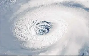  ?? PHOTO COURTESY OF NASA ?? A picture of hurricane Igor taken in September 2010 from the Internatio­nal Space Station.