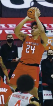  ?? PAUL VERNON — THE ASSOCIATED PRESS ?? Rutgers guard Ron Harper Jr. goes up for a shot during Wednesday’s game against Ohio State.