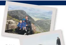  ??  ?? (Top) Joel, Andrew and Will with Joel’s friend (also called Joel on Ben Nevis; (Right) Joel on Scafell Pike