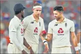  ??  ?? England picked (from right) James Anderson, Stuart Broad and Jofra Archer along with a fourth pace option in Ben Stokes for the third Test. The last time they played a single spinner in India was in 2001.