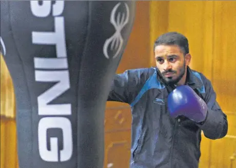  ?? VIPIN KUMAR/HT ?? ■ A win in the semi-final against Saken Bibossinov of Kazakhstan will make Amit Panghal the first Indian boxer to ensure a silver at the World Championsh­ips.