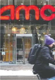  ?? SCOTT OLSON / GETTY IMAGES ?? Shares of theatre chain AMC Entertainm­ent have more than quadrupled as investors continue their buying
spree on heavily shorted stocks.