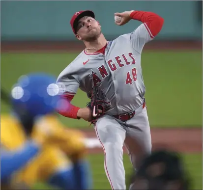  ?? CHARLES KRUPA – THE ASSOCIATED PRESS ?? The Angels' Reid Detmers allowed three hits and two walks with seven strikeouts over 61⁄3 shutout innings to beat the Red Sox on Friday.
