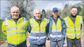  ?? (Pic: Marian Roche) ?? Motorists were in safe hands with the guidance of stewards last Thursday, who ensured the large crowd were catered for with minimum fuss. L-r: Charlie Sheehan, Doneraile; Billy Collins, Killavulle­n; Declan Moher, Ballygibli­n and Cian Conway, Mallow.