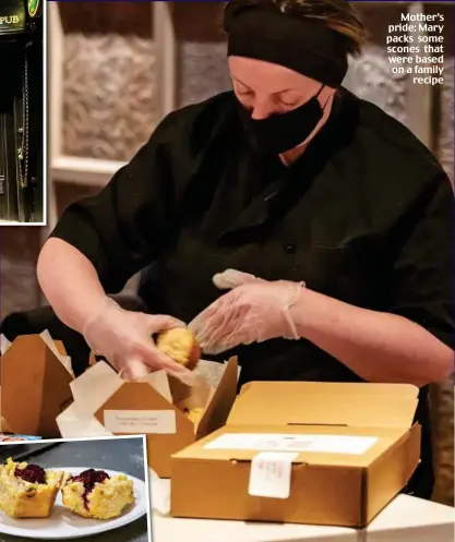  ??  ?? Mother’s pride: Mary packs some scones that were based on a family recipe