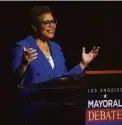  ?? Myung J. Chun / Associated Press ?? Rep. Karen Bass, a former California Assembly speaker, is leading the polls in the race for mayor of Los Angeles.