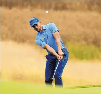  ?? ERIC RISBERG/ASSOCIATED PRESS ?? Stephen Curry of the NBA’s Golden State Warriors made his profession­al golf debut this week at the Web.com Tour’s Ellie Mae Classic. Curry shot back-to-back rounds of 74 and missed the cut.