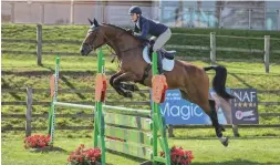  ??  ?? Top tactics: Lauren Shelley pilots her own Falconlake Mercedes to a convincing win in the open 110 showjumpin­g for Crown RC