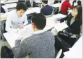  ??  ?? KYODO This photo taken on January 11, 2018, shows participan­ts in a course to train experts in power harassment prevention held by Japanese the Ministry of Health, Labor and Welfare in Tokyo, Japan.