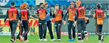  ??  ?? Sunrisers Hyderabad posted a handsome win over Kings XI Punjab in its previous IPL 2020 match