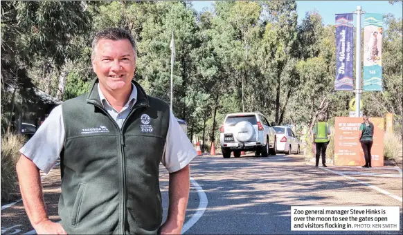  ?? PHOTO: KEN SMITH ?? Zoo general manager Steve Hinks is over the moon to see the gates open and visitors flocking in.