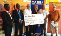  ?? ?? TM Pick n Pay Zimbabwe, CABS and KidzCan officials at the handover ceremony in Belgravia on Monday