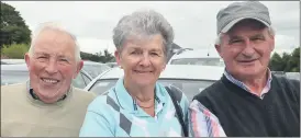  ?? (Pic: John Ahern) ?? Billy Morrissey from Doneraile (right) who met up with his good friends, Jim Walsh and Nell Coughlan at last Sunday’s concert in T.O. Park.