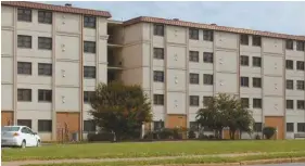  ??  ?? Grayfield Apartments, the Cedartown Housing Authority Senior high rise on West Avenue, will be one of many properties where renovation­s are slated to start in January 2016.