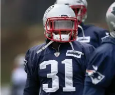  ?? NANCY LANE / BOSTON HERALD ?? TALL ORDER: Patriots cornerback Jonathan Jones (31) might be asked to cover Vikings receiver Adam Thielen on Sunday at Gillette Stadium.