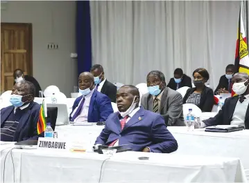  ?? — Picture: Memory Mangombe ?? Foreign Affairs and Internatio­nal Trade Minister Sibusiso Moyo (right) leads a Government delegation during the SADC Council of Ministers extraordin­ary virtual meeting in Harare yesterday.