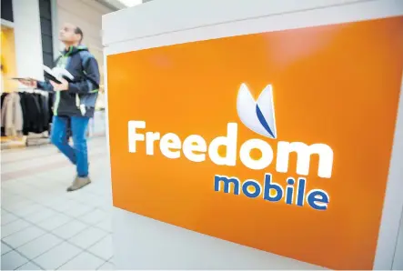  ?? PETER J. THOMPSON ?? Shaw’s Freedom is making headway in the market as it launches new, low-cost data plans, even though its network is not as fast or reliable as the Big Three’s networks. Analysts expect the incumbents’ revenue growth could take a hit as a result of Freedom’s discounts.