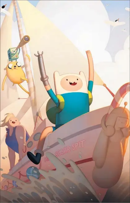  ?? Cartoon Network ?? “ADVENTURE TIME” and characters Susan Strong, left, Jake the Dog, BMO and Finn the Human will sail into the sunset.