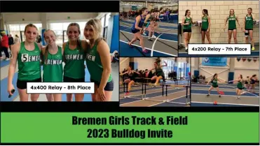  ?? ?? results#.za4eo3bmjy­w
Current HSR 1-3A State Standings can be found at: https://indiana.tfrrs.org/lists/4054
Bremen will compete in their first home meet of the season on Tuesday, March 21 as they welcome New Prairie.