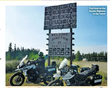  ??  ?? Fuel stop on the Alaska Highway in the Yukon