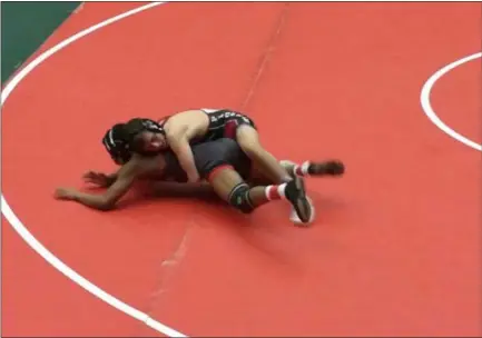  ?? FUAD SHALHOUT — THE MORNING JOURNAL ?? Elyria junior Dylan Shawver went 2-0 on Feb. 10 at the state dual tournament.