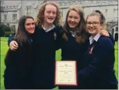  ??  ?? St Mary’s Macroom students who travelled to UCC for the Psychslam competiton and duly won the ‘audience choice’ award.