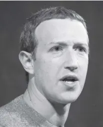  ??  ?? FACEBOOK’S Mark Zuckerberg