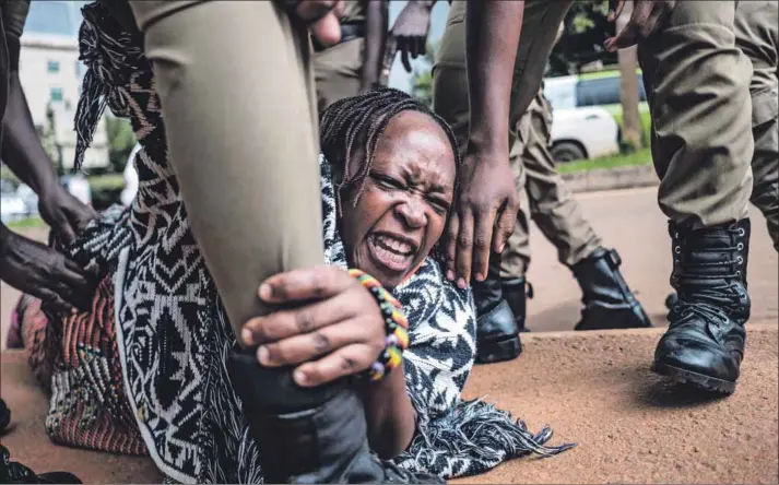  ?? Photo: Sumy Sadurni/afp ?? Warrior: Ugandan academic Stella Nyanzi is arrested for organising a protest for the government to distribute food to people hit by the lockdown.