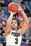  ?? [JESSICA HILL/THE ASSOCIATED PRESS] ?? Purdue’s Carsen Edwards rises for a 3-pointer during Saturday’s game against Villanova.