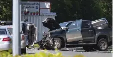  ??  ?? The scene at yesterday’s fatal accident, the latest in a long list of fatal or serious collisions at Scarawalsh near Enniscorth­y