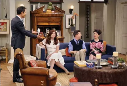  ?? NBC, THE ASSOCIATED PRESS ?? Eric McCormack, left, Debra Messing, Sean Hayes and Megan Mullally in "Will & Grace," premiering Sept. 28 on NBC.